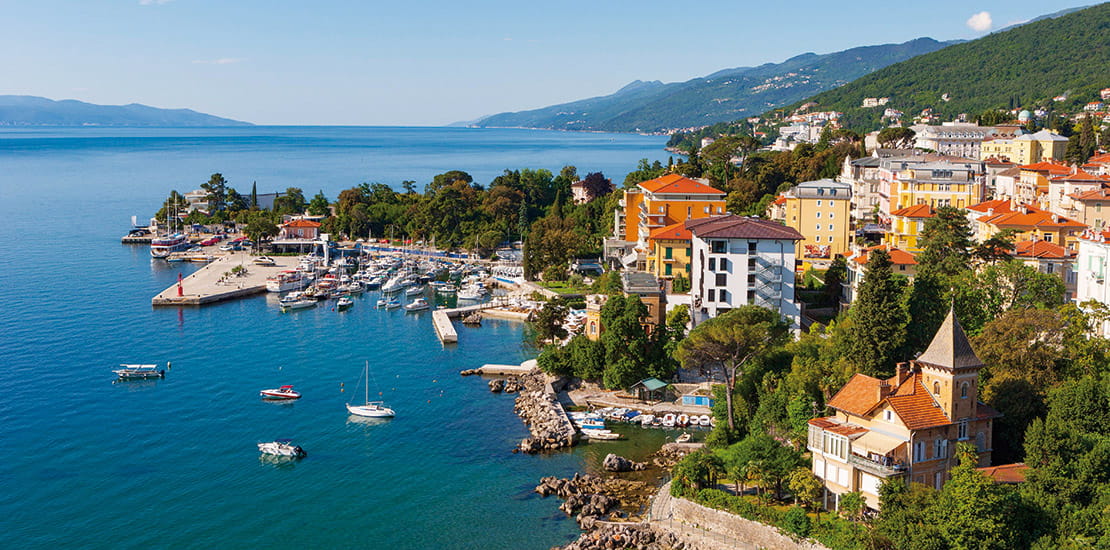 A view over the coast of Opatija, Croatia